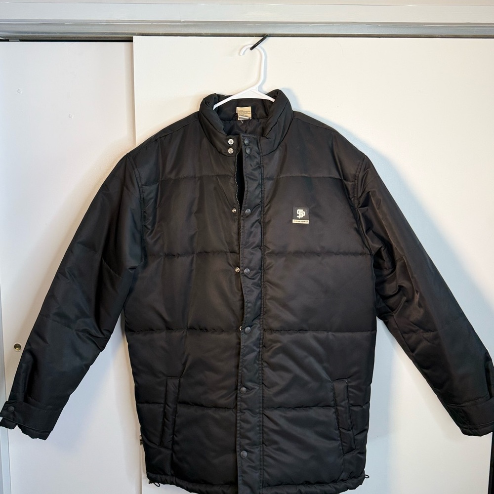 State Property Utility Winter Jacket Full Snap Zip Thermal Fatigue Black Size XL